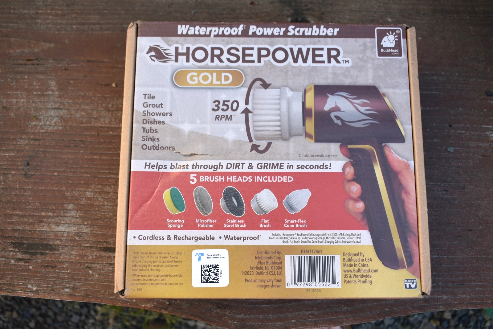 Horsepower Gold Edition Handheld Cordless Rechargeable Spinning Power Scrubber