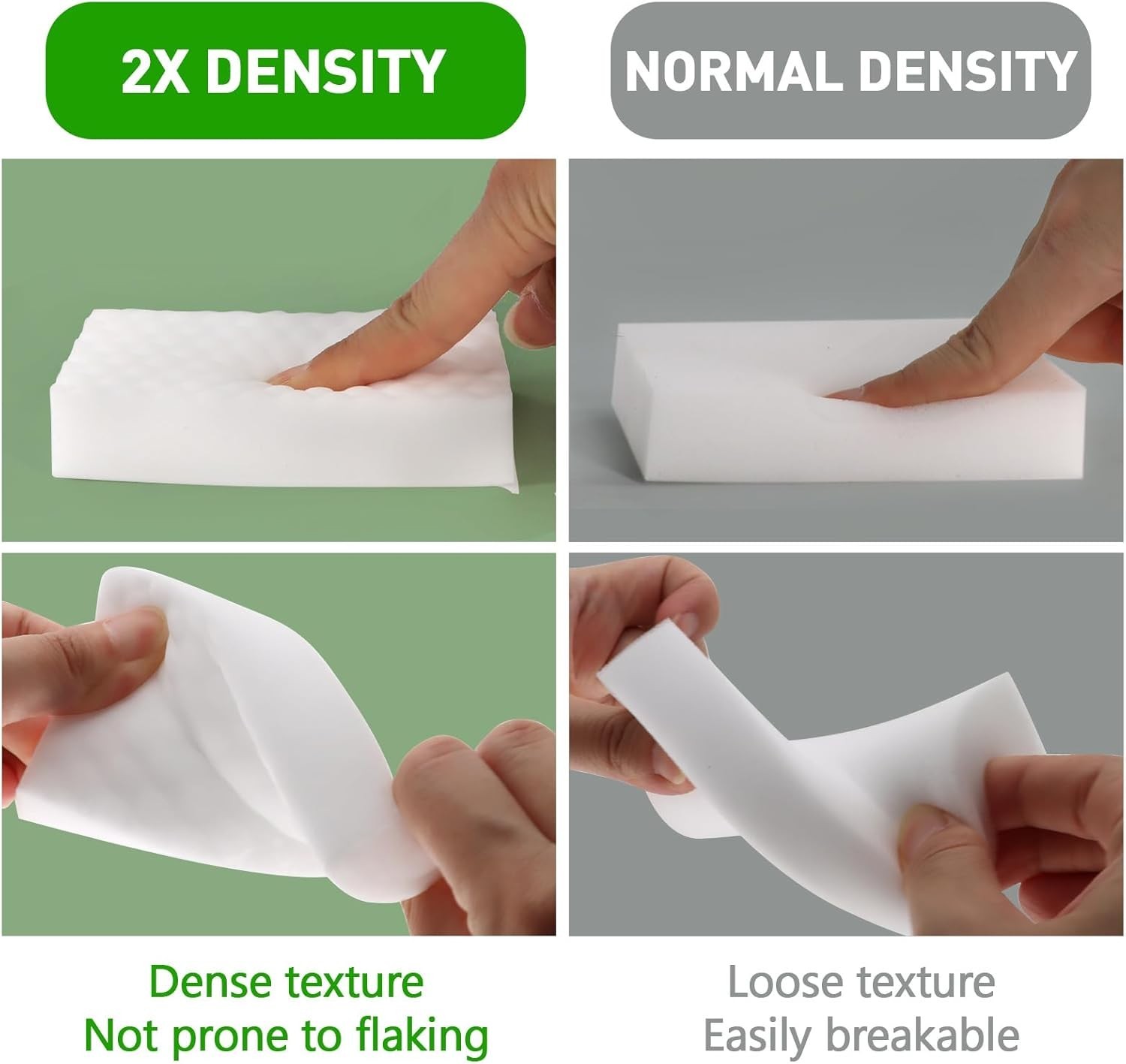 2X Density Sponge Erasers: 50 Pack Non-Toxic Sponges for Effortless Cleaning