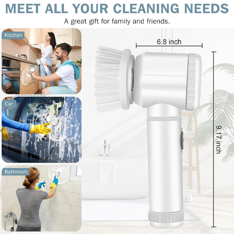 Electric Cleaning Brush Dish Scrubber Kitchen Spinning Cleaning Brush Scrubber