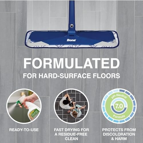 Multi-Surface Floor Cleaner Spray 32 oz Lemon Mint Residue Free For Tile