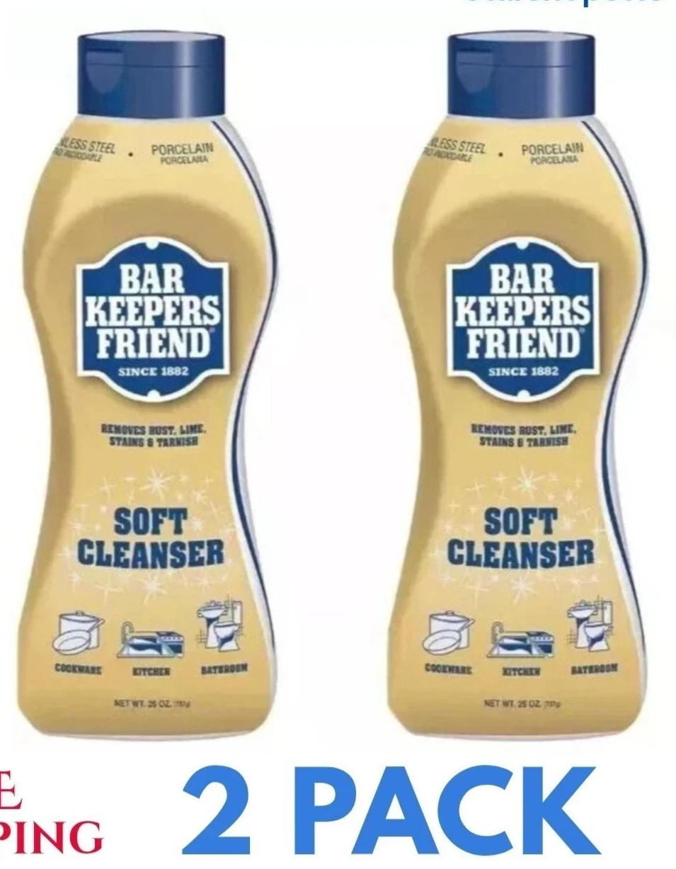 2 pack BAR KEEPERS FRIEND Soft Cleanser Liquid All-Purpose Cleaner – 26 oz