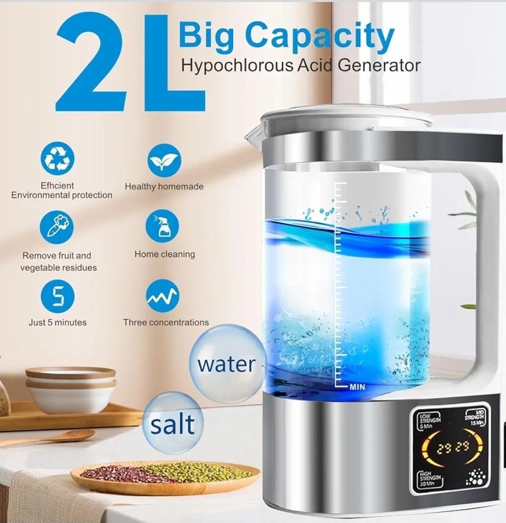 2000ML Hypochlorous Acid Generator & Countertop Bleach Maker
