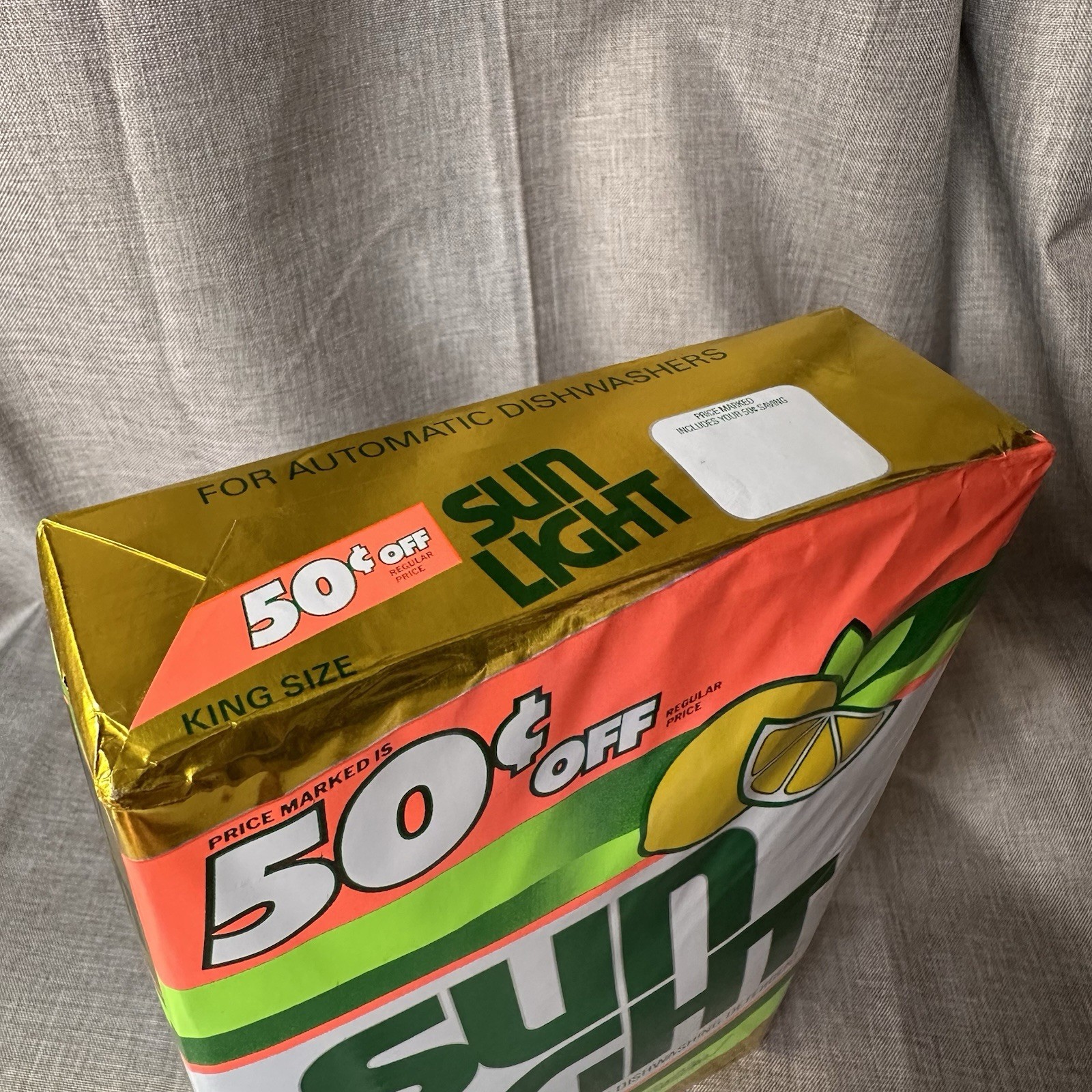 New King Size Vintage Sun Light Automatic Dishwasher Detergent 50 Oz 1987 Prop