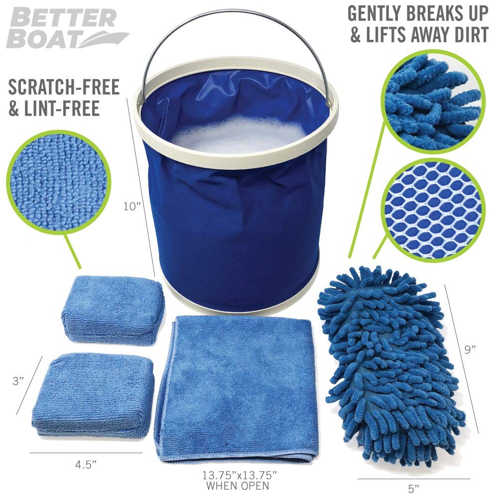 Boat Cleaner and Car Wash Sponges, Non-Scratch Microfiber Sponge and Wash Clo…