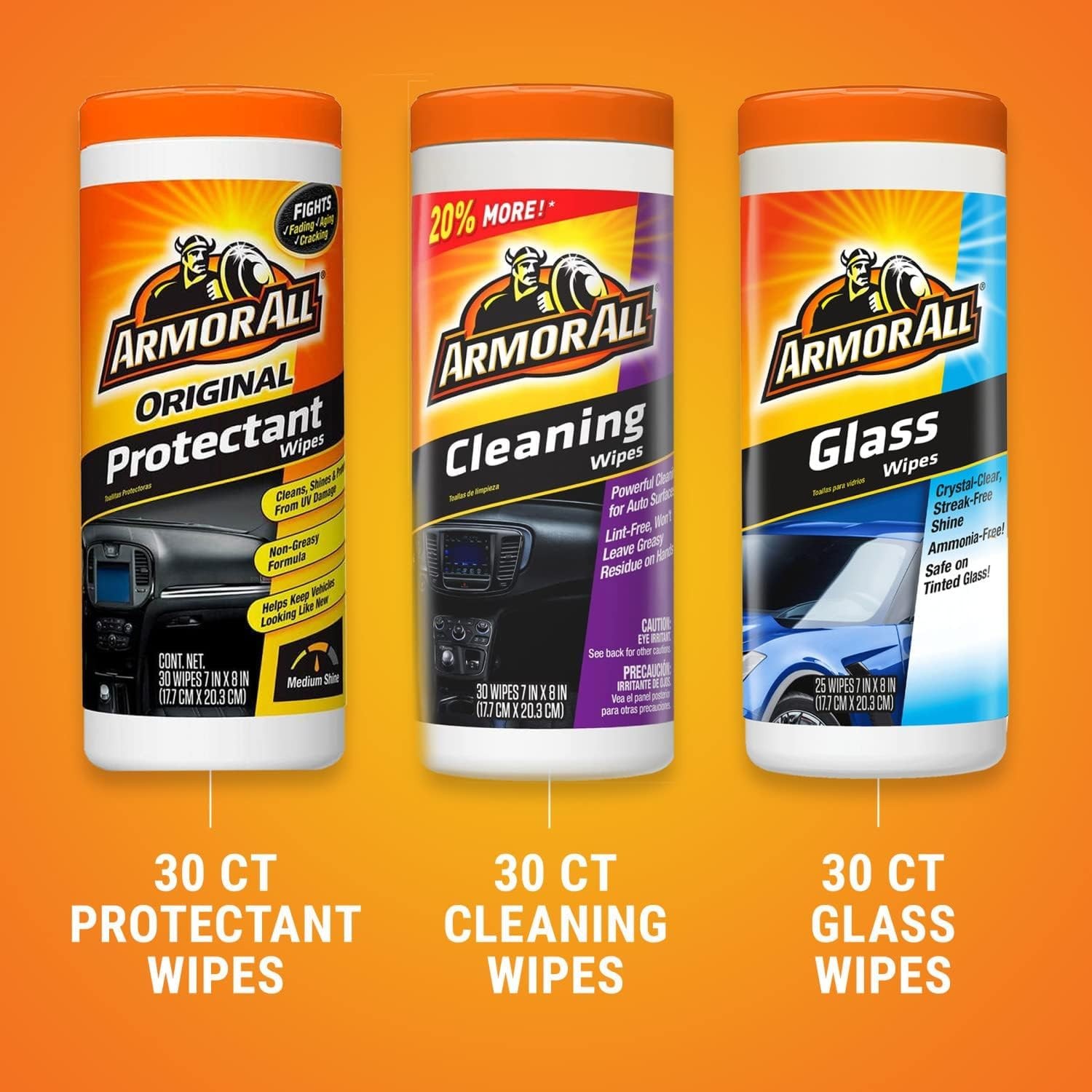 Armor All Car Interior Value Pack 90 Count Includes Auto Glass Cleaner Cleaning