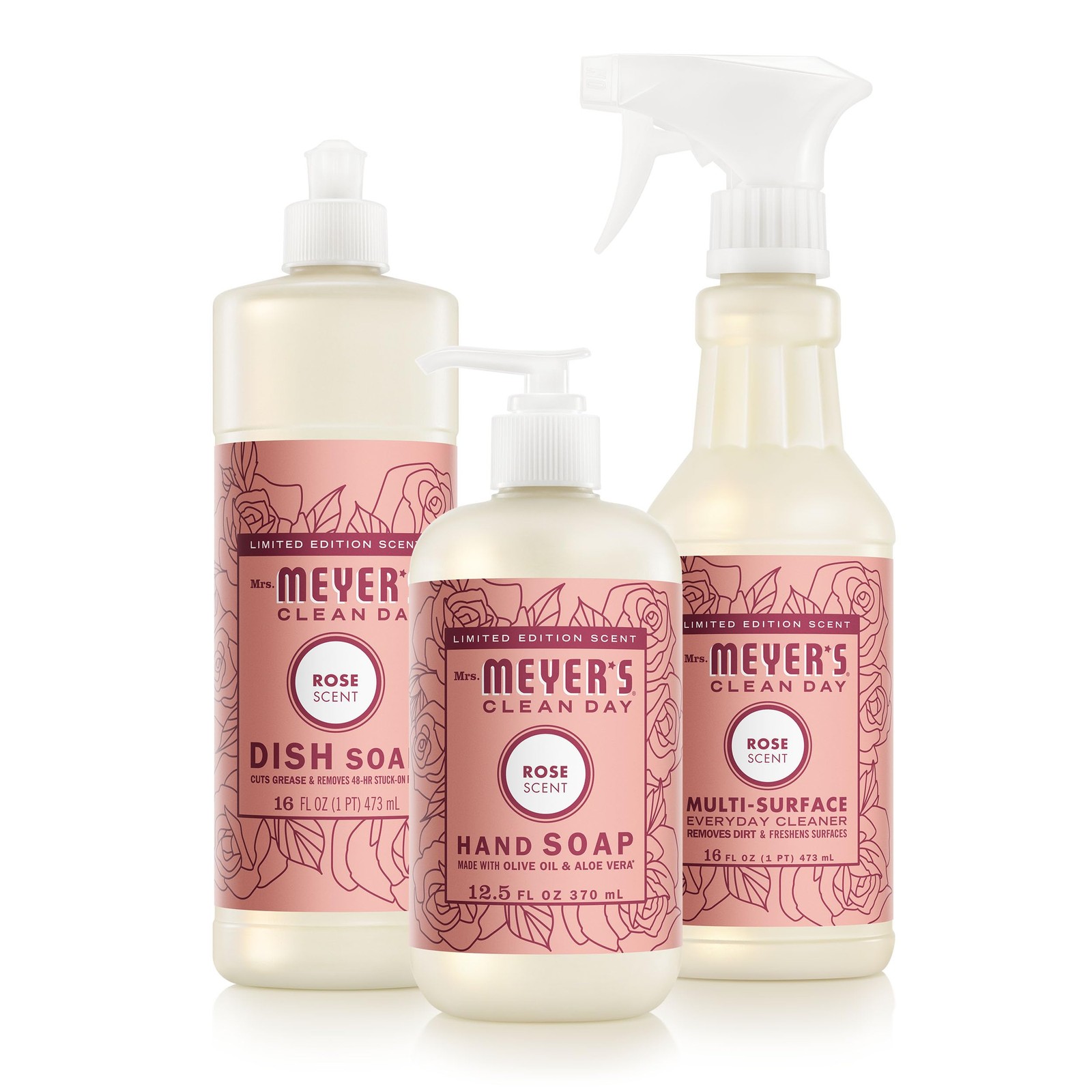 CLEAN DAY Kitchen Basics Set, Rose Scent Cleaning Supplies includes Hand Soap…