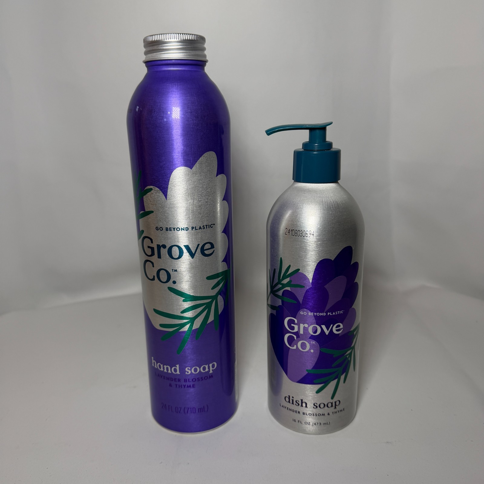 Grove Co. Hand & Dish Soap Refill Set 24oz 16oz Lavender Blossom & Thyme New