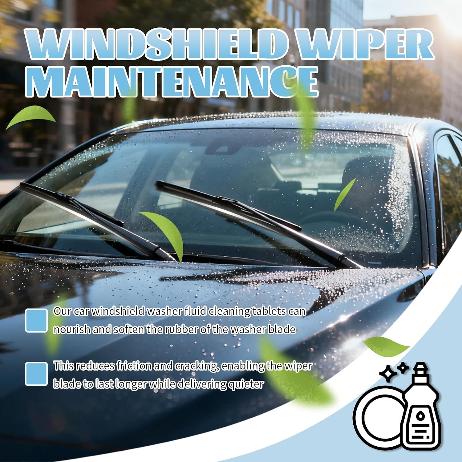 50PCS Car Windshield Washer Tablets Concentrated Effervescent Fluid Universal