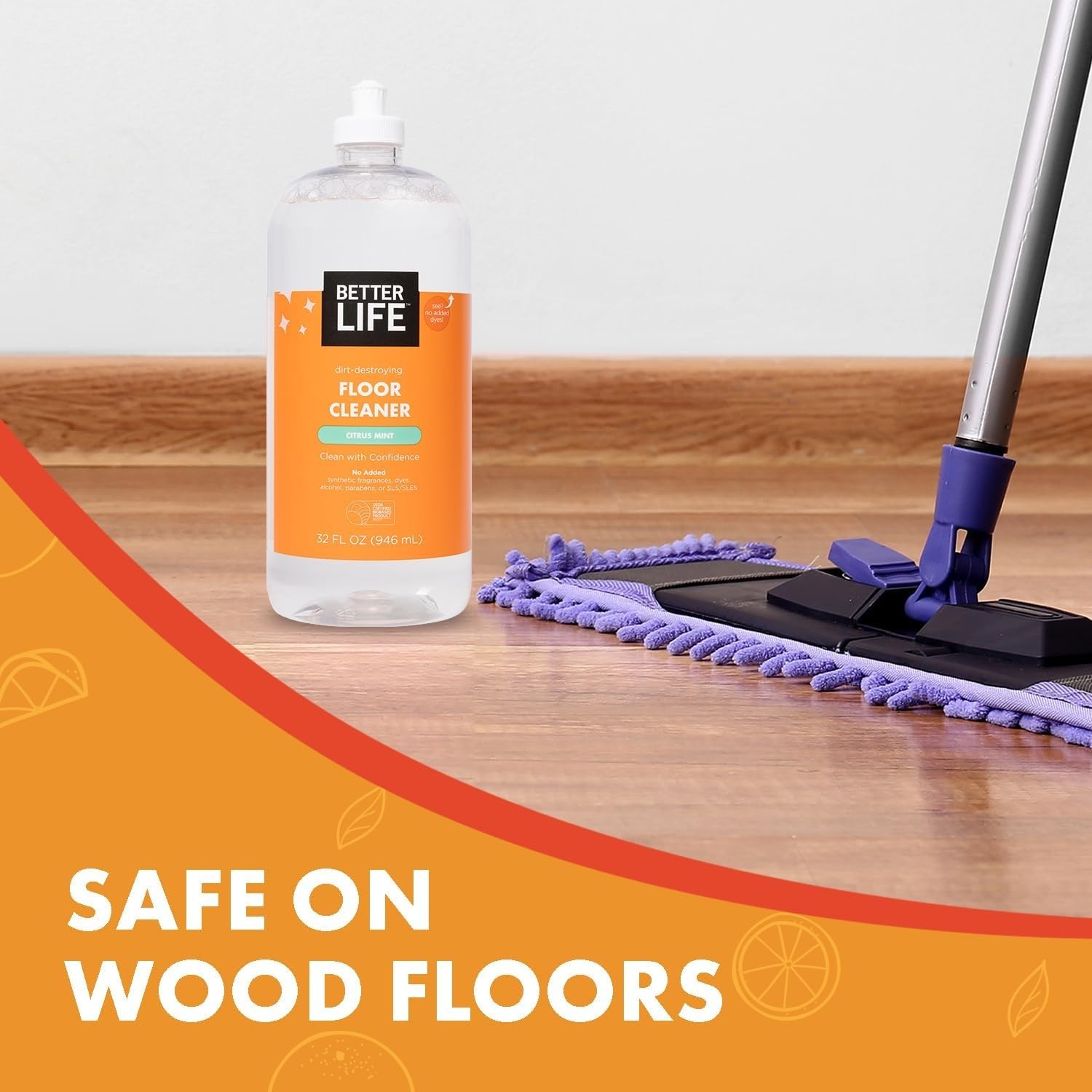 Multipurpose Liquid Floor Cleaner with Citrus Mint Scent – Plant-Based, 64 Fl Oz