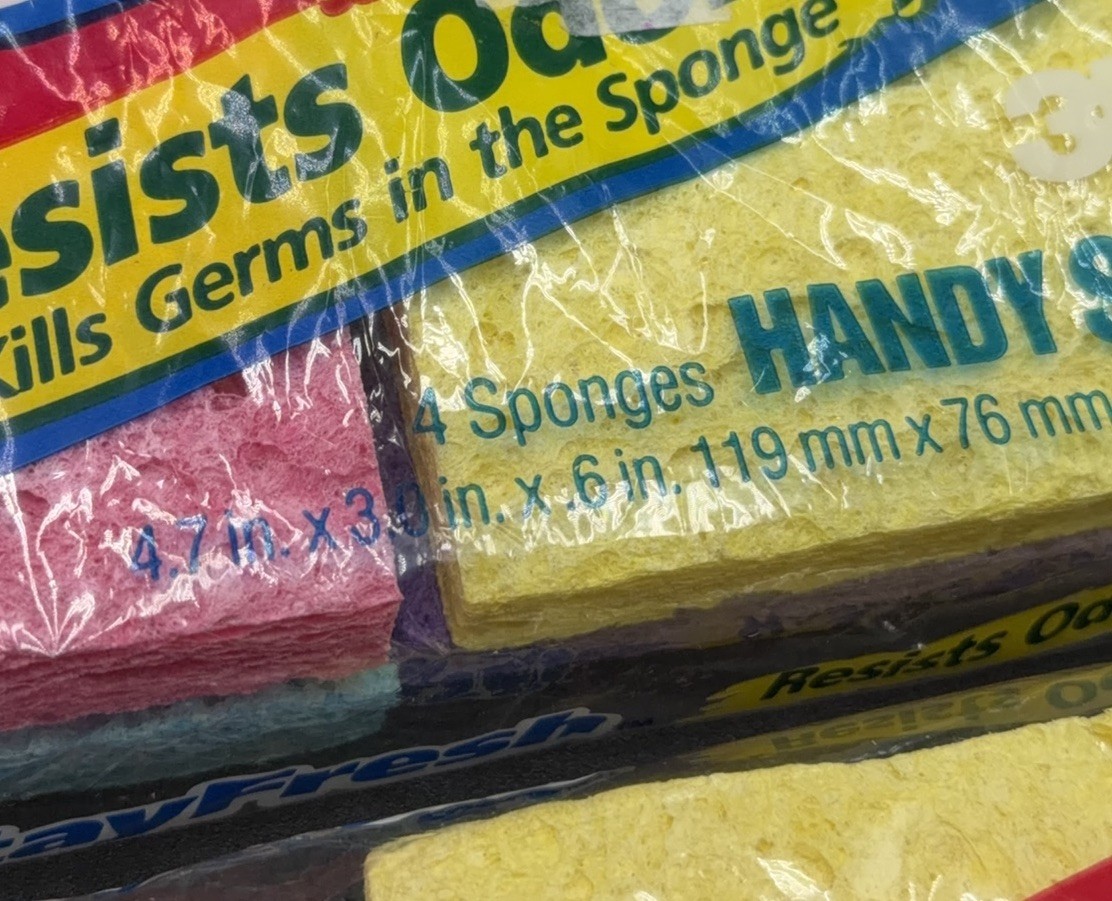 LOT OF 2 Vintage 1994 O-CEL-O Utility Size Sponges 3M USA Made (4-packs) 8 Total