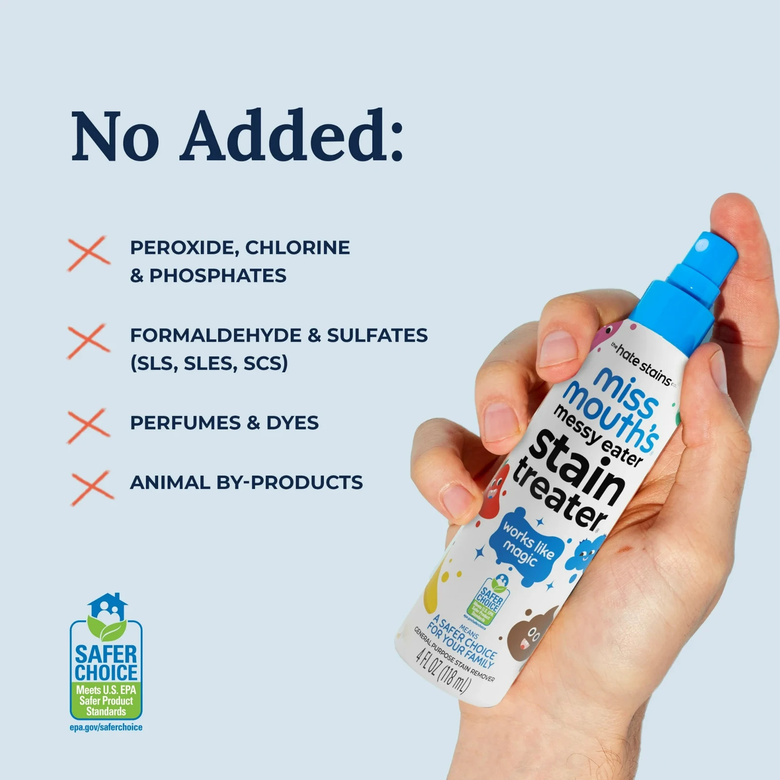Miss Mouth’s Messy Eater Stain Treater Spray for Baby & Kids – 4 oz. 2 pk