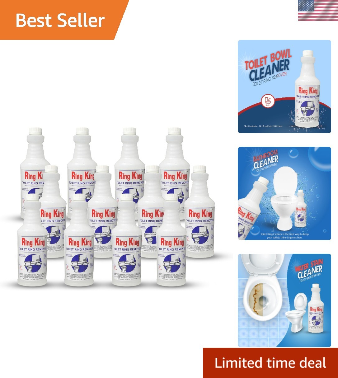Brand – Ring King Toilet Bowl Cleaners | Pack Of 12 Toilet Bowl Cleaner Liqui…