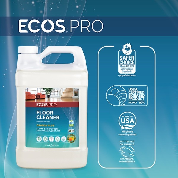 Ecos Pro Pl9295/04 Floor Cleaner,Orange,Liquid,Pk4