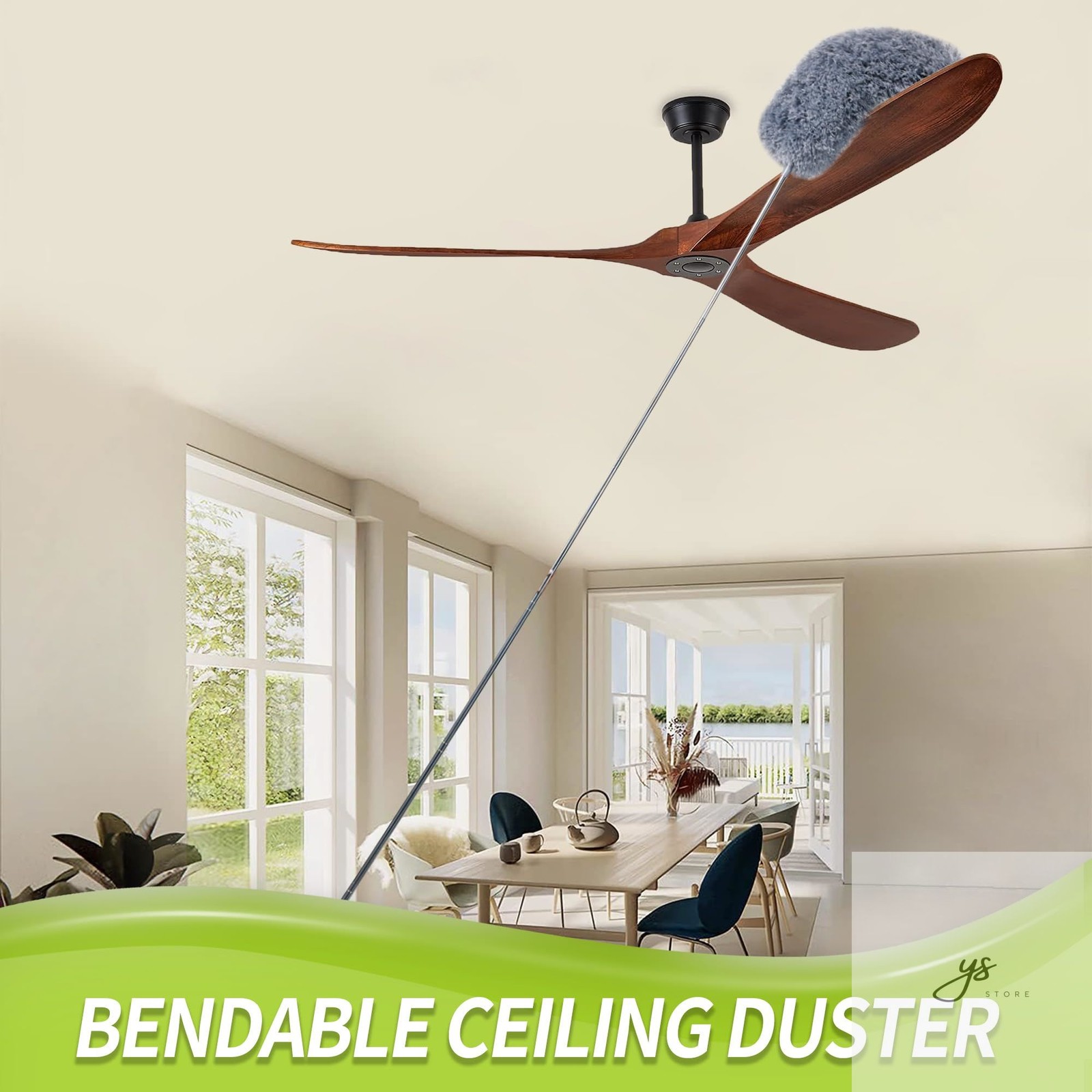 Cobweb Duster with Extension Pole, Spider Web Brush & Ceiling Cleaning Kit, 100″