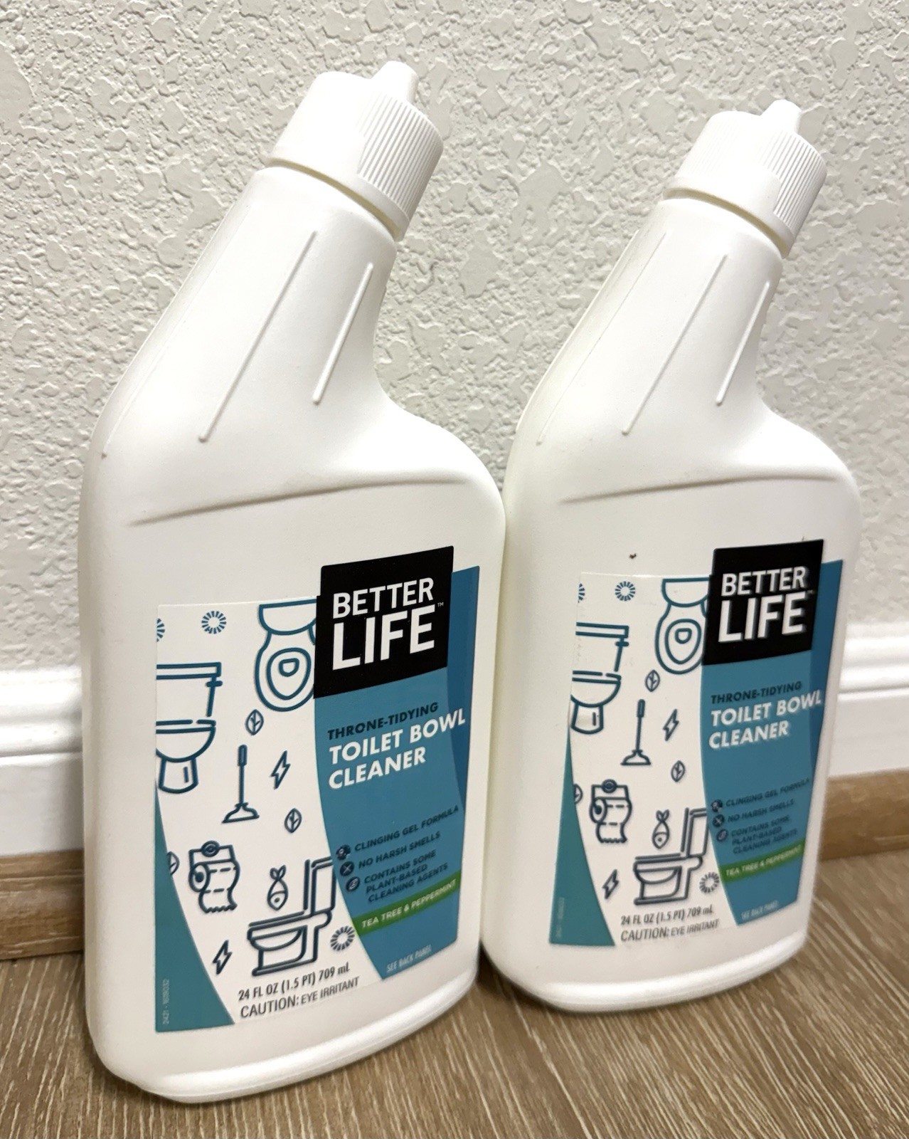 2 PK 24 Oz, Natural Toilet Bowl Cleaner Gel, Tea Tree & Peppermint, Plant-Based