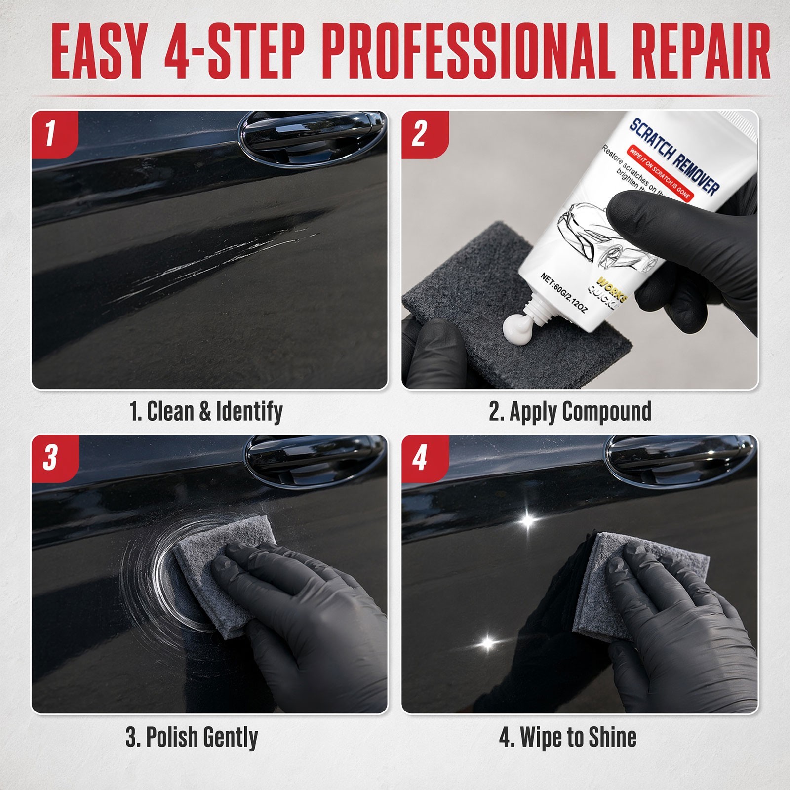 2Pcs NanoPolix Car Scratch Remover – All Surface Auto Scratch Repair & Polish