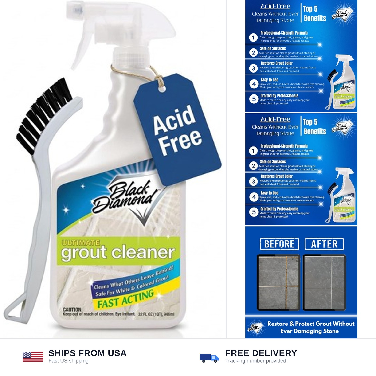 Black Diamond Ultimate Grout Cleaner: Best Cleaner for Tile,Ceramic,Porcelain…