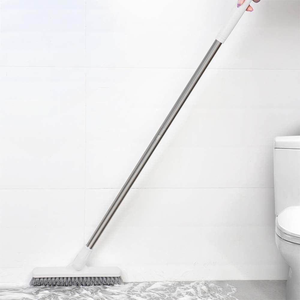 Floor Scrub Brush Bathroom Long Handle Bathtub Push Broom Shower Tile Grout