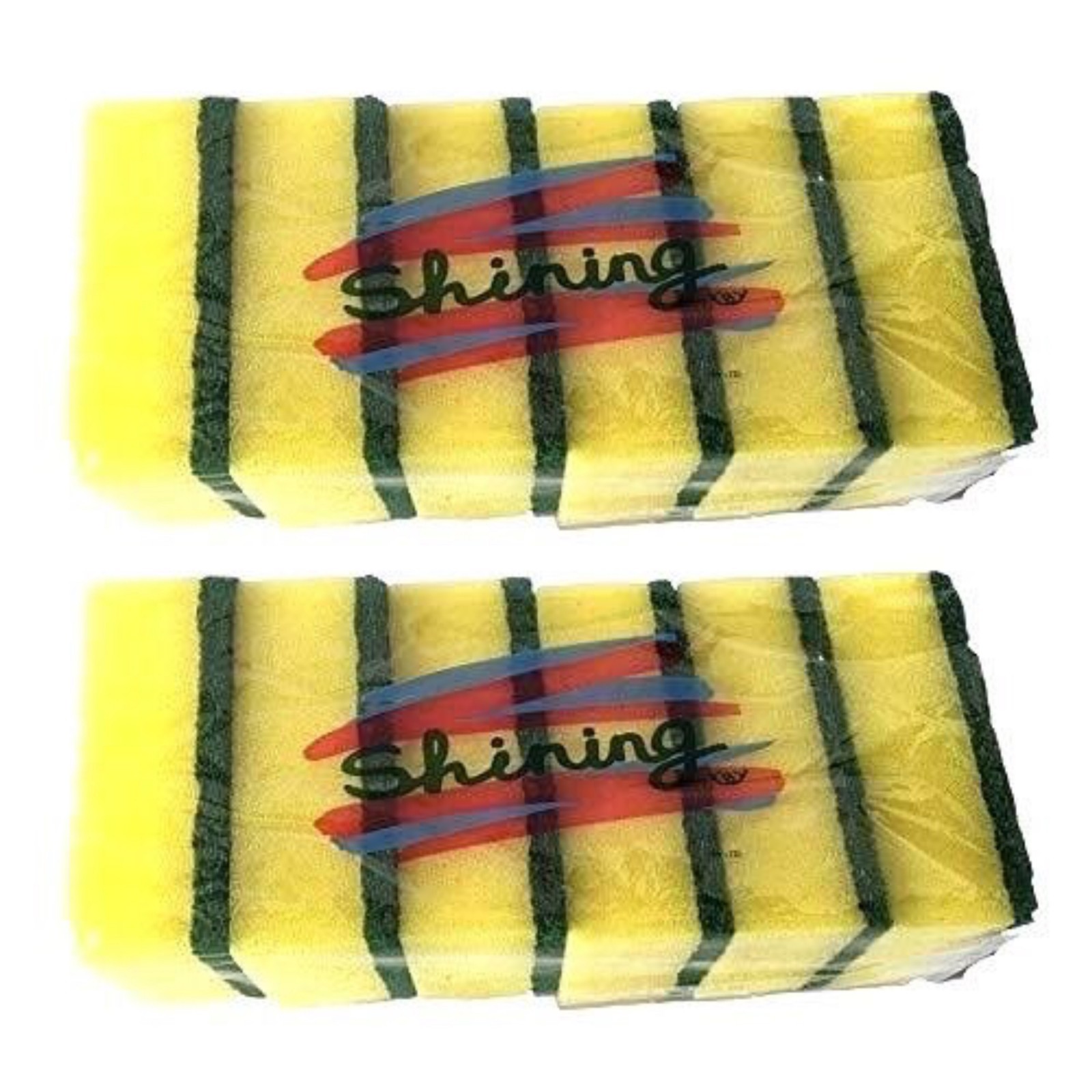 2 X 6 Pieces Shining Non-Scratch Kitchen Sponge Scrubber Sponges Dish washing