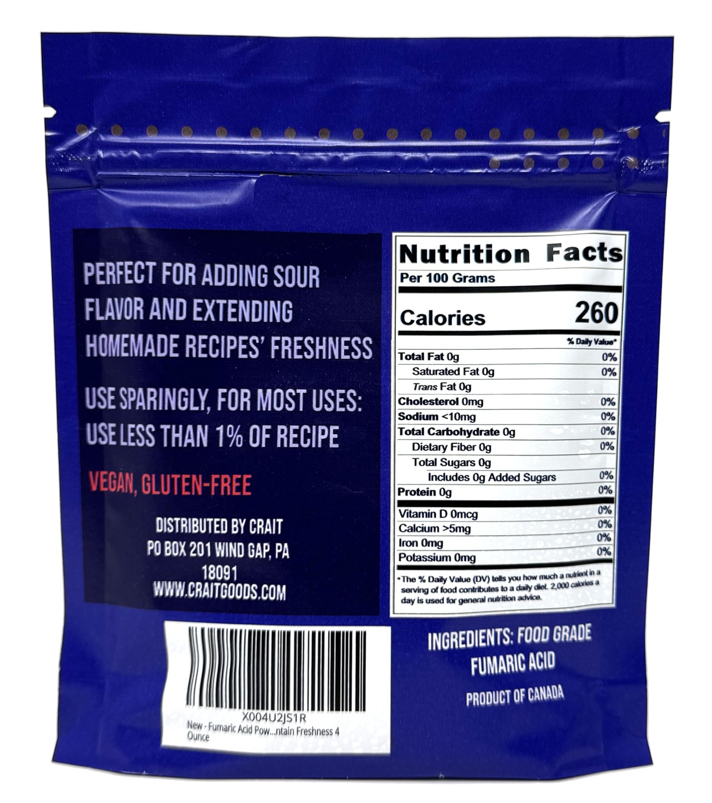 Fumaric Acid Food Grade Sour Powder for Sour Candy, Vegan Food Additive and p…