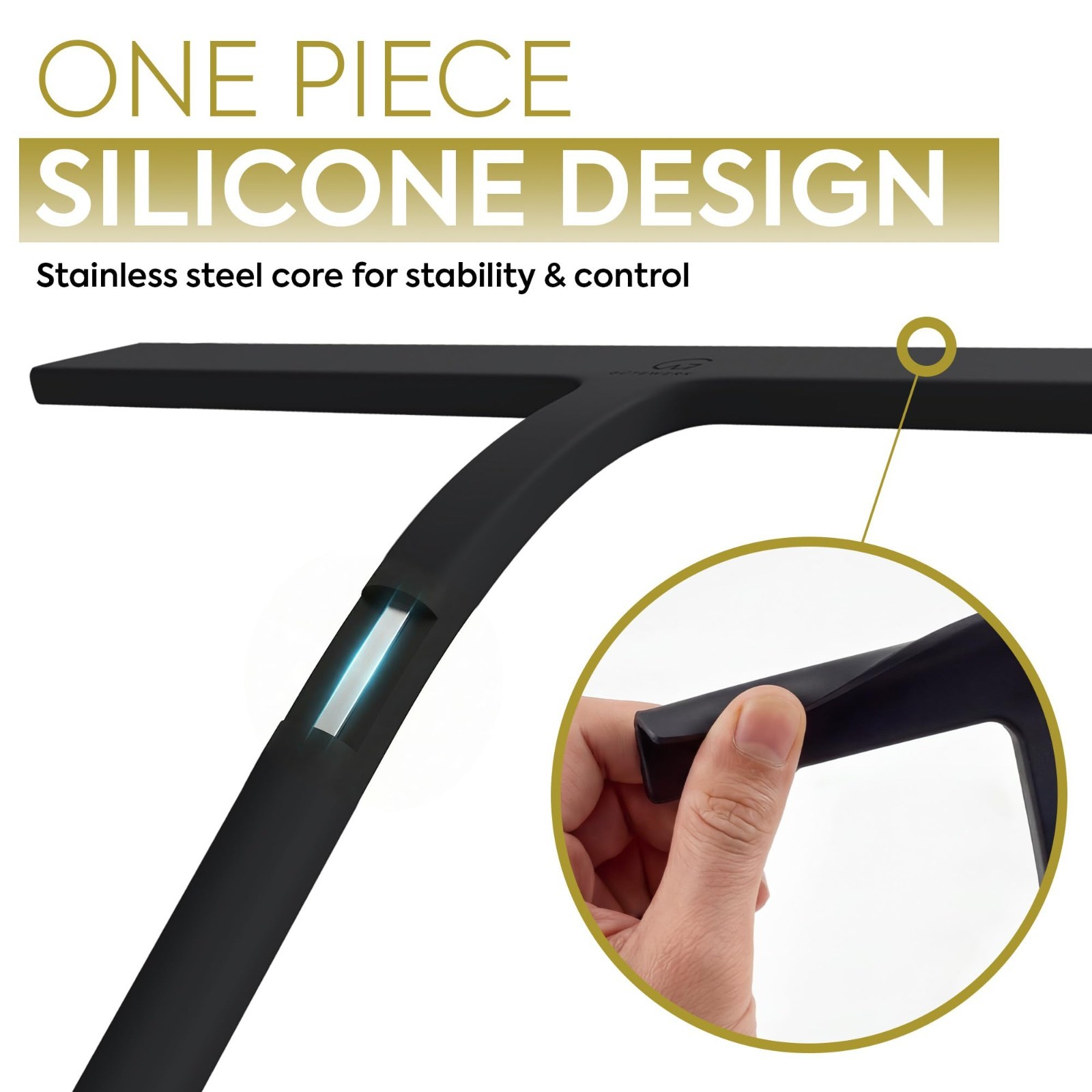 10 Inch Shower Squeegee for Glass Doors – Streak-Free Silicone Blade, No-Squeak,