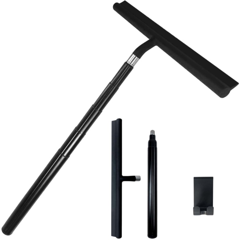 Multiple Surfaces Silicones Squeegee Telescoping Handle For Window Bath Floor