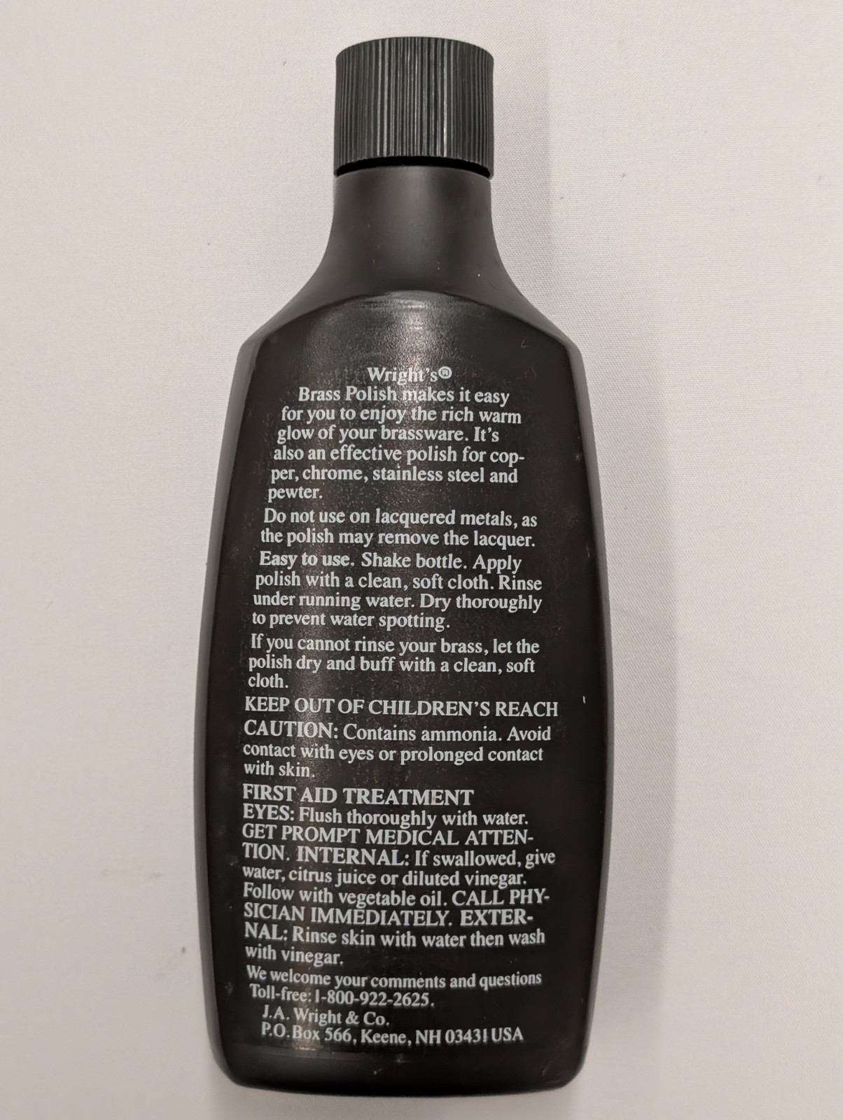Wright’s All Purpose Brass Polish 8 Fl Oz New Old Stock, Brown Bottle