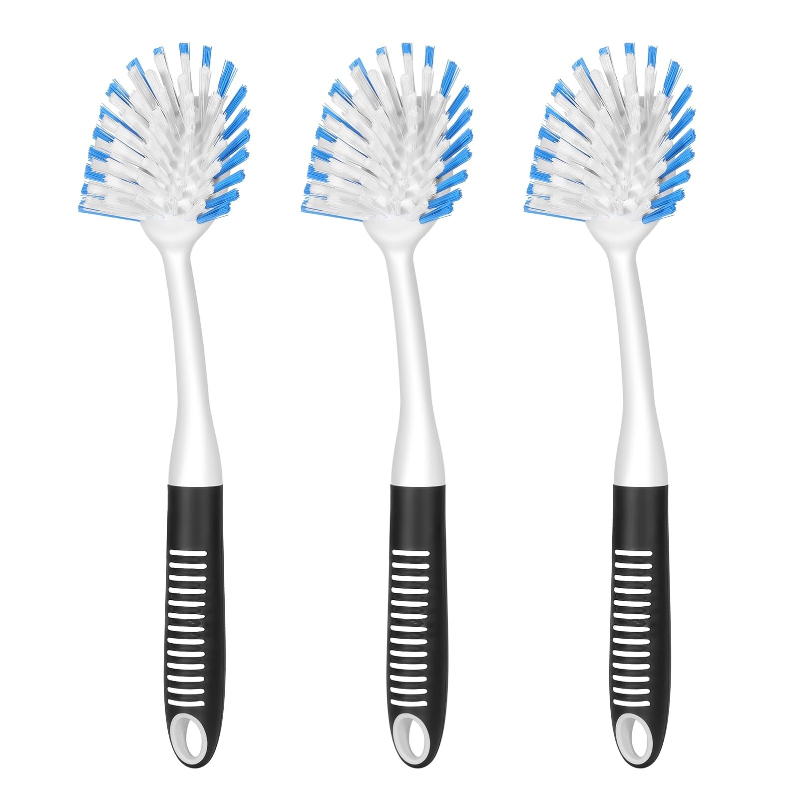 3 Pack Dish Brush Set with Stiff Bristles & Scraper – Kitchen Scrubbers for Dish