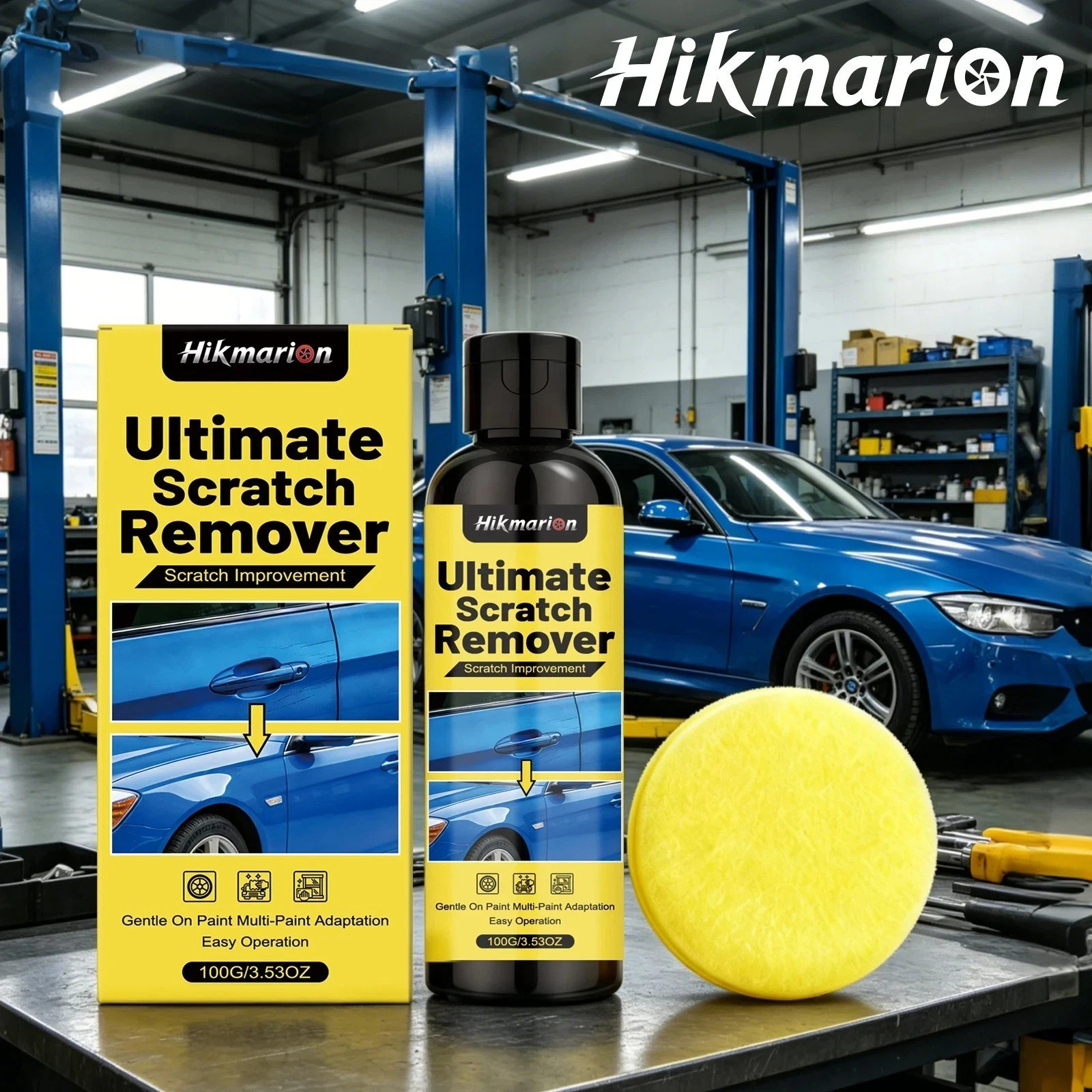 Universal Car Scratch Repair Kit Paint Restorer Polish Paste with Sponge 100g