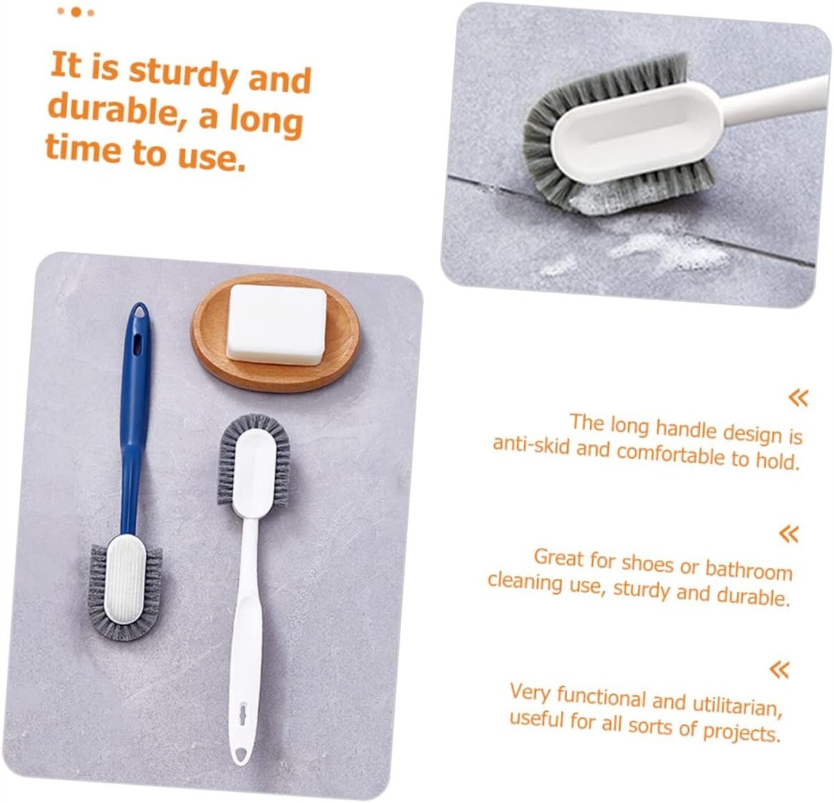 Cleaning Brush Shoes with Handle Multi- Use,Clothes Kitchen Washing Brush