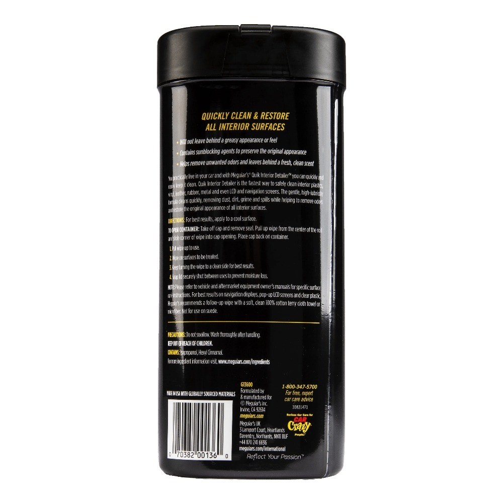 Interior Detailer Cleaner Wipes for Cars Trucks SUVs Auto Cleaning Cloth Towels