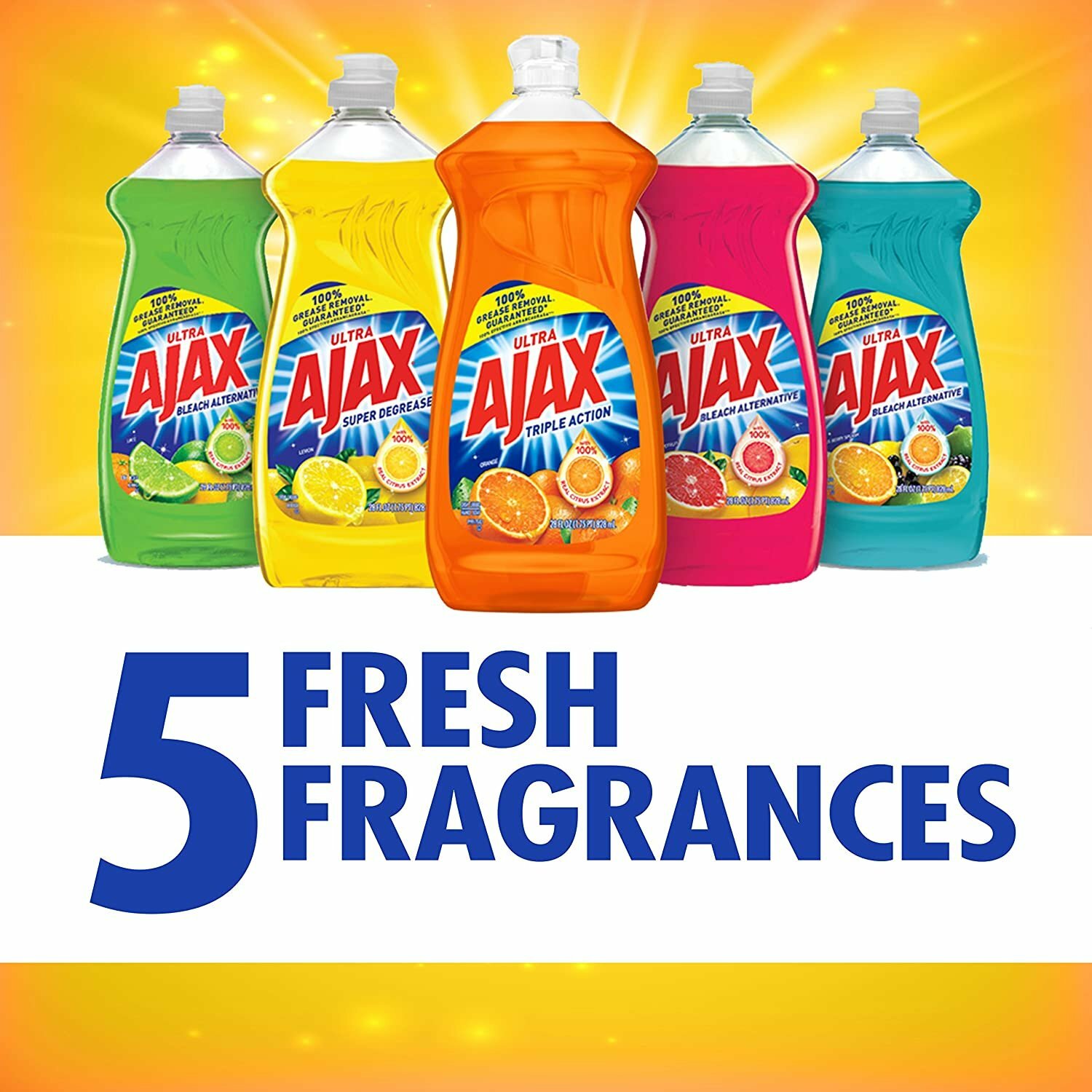 Ajax Triple Action Dish Liquid – Orange, 28 Fluid Ounces