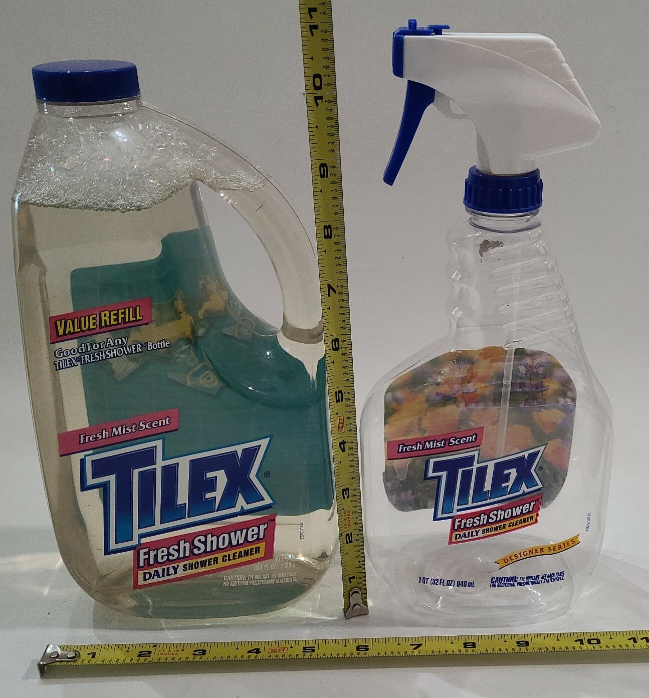 Tilex Fresh Shower Daily Cleaner Refill Full 64 Fl & Empty Spray Bottle Original