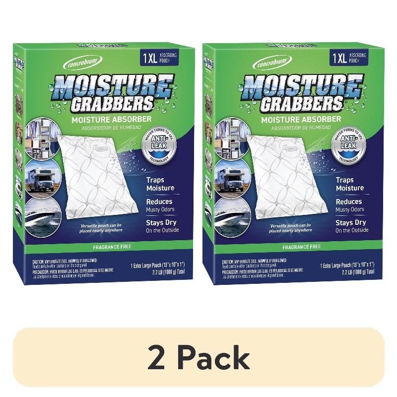 (2 pack) Concrobium Moisture Grabbers Humidity Absorbing Crystal Pouch