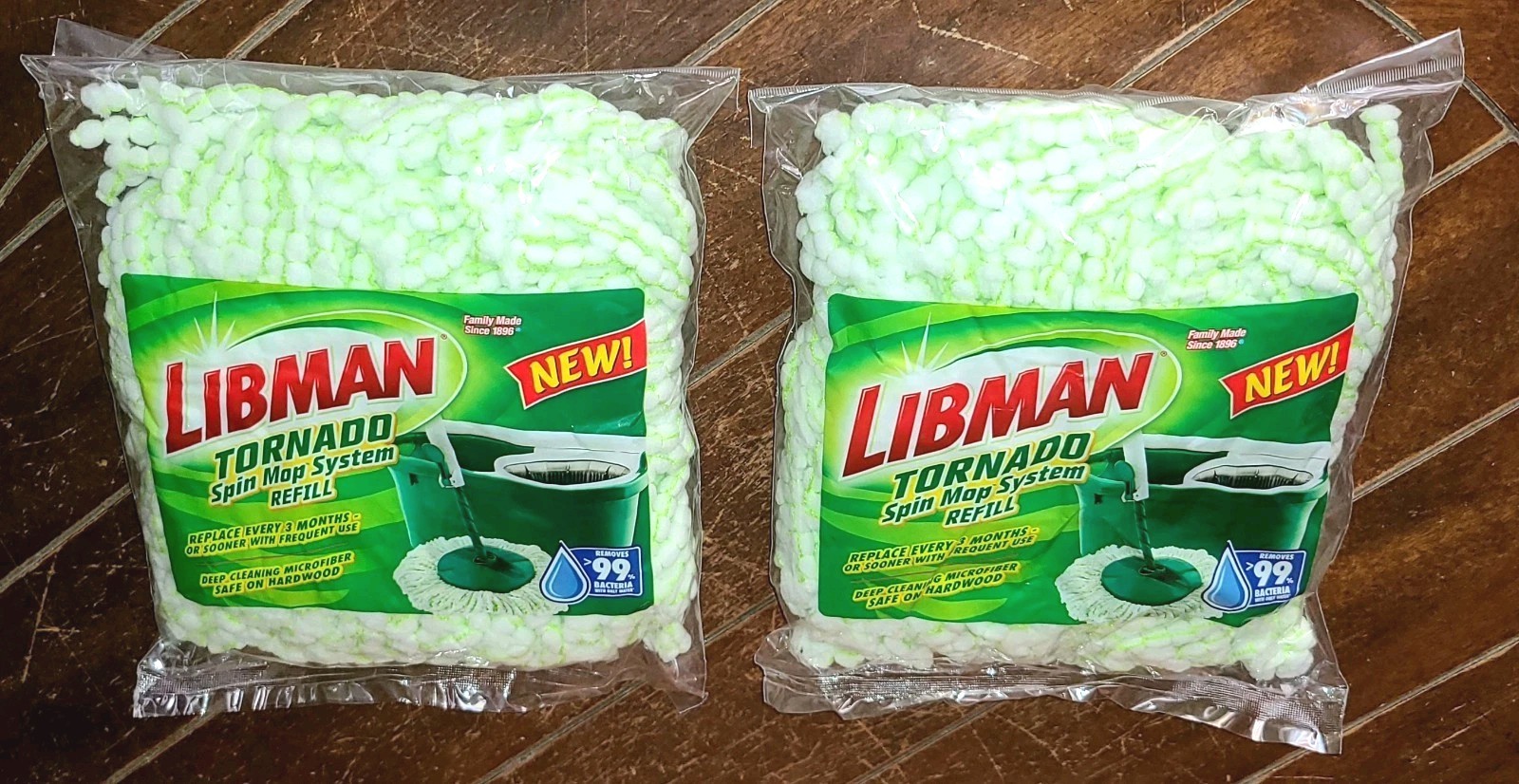Lot of 2 LIBMAN Tornado Spin Mop System Refill ~Machine Washable~ #01284