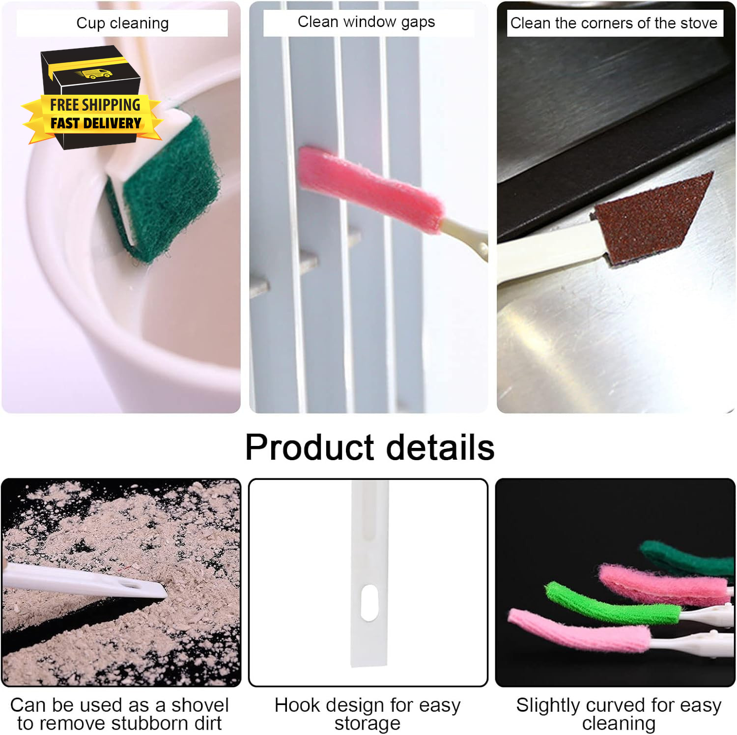 Crevice Cleaning Brushes Tool Kit Small Cleaning Brush for House Cleaning Dispos