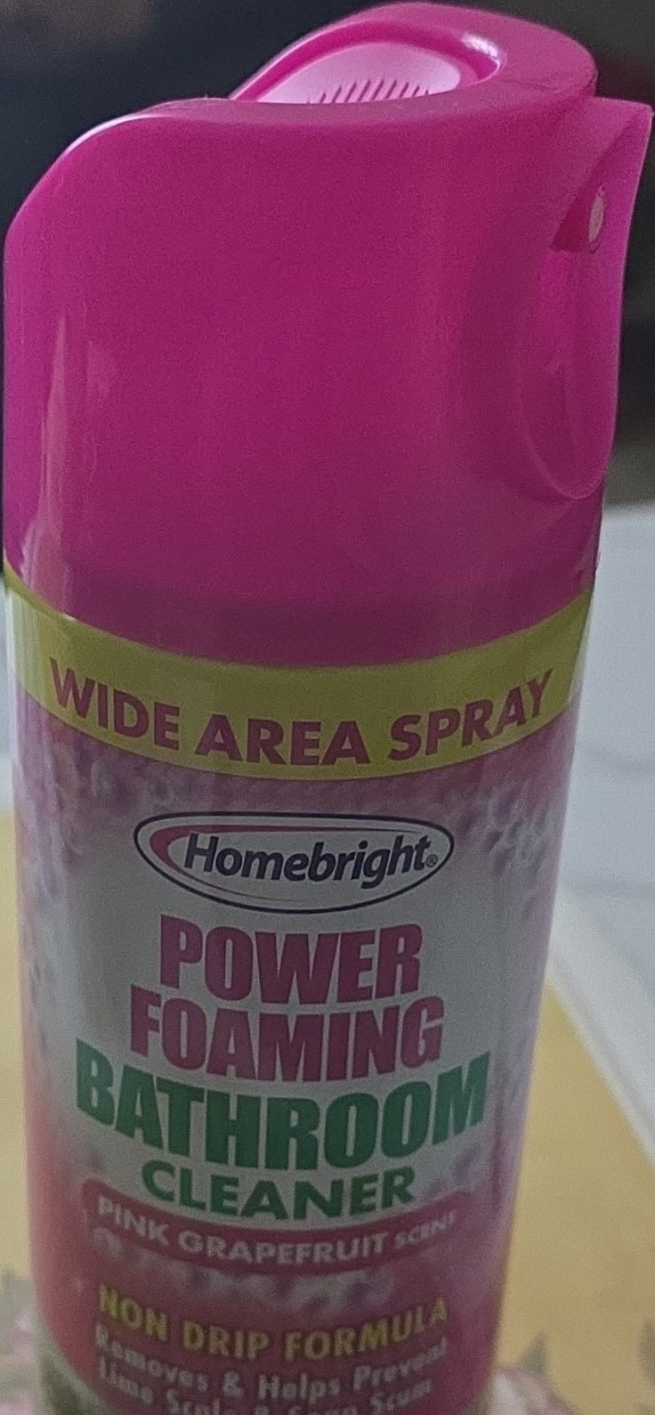 Homebright Power Foaming Bathroom Cleaner Wide Area Spray Pink Grapefruit