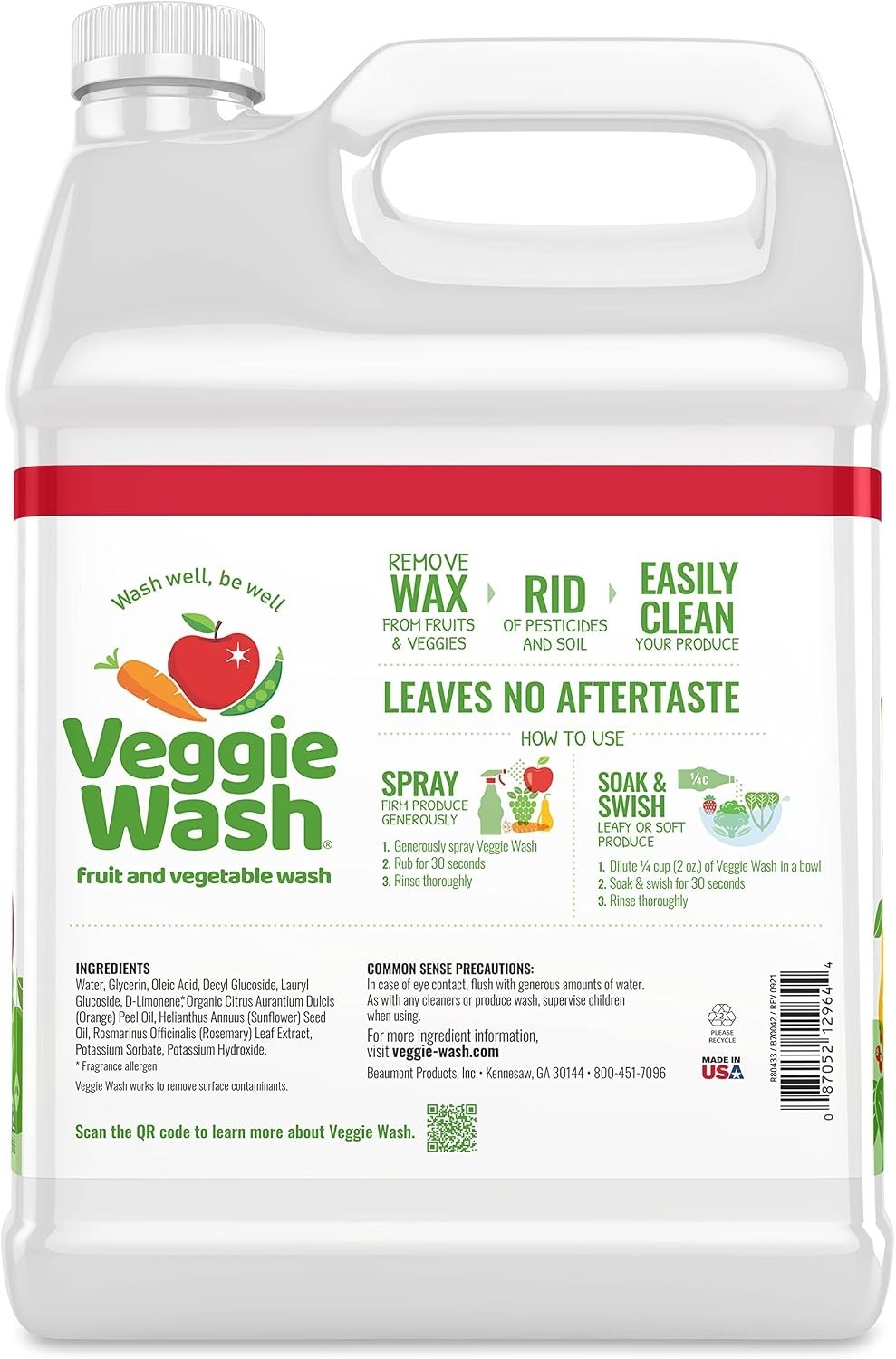 Produce Wash, 1 Gallon – Fruit & Vegetable Cleaner