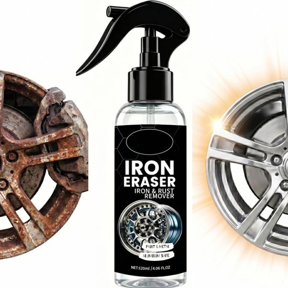 Iron Eraser Rust Remover Spray, Car Wheel Paint Brake Dust Fast Cleaner 120ML*1x