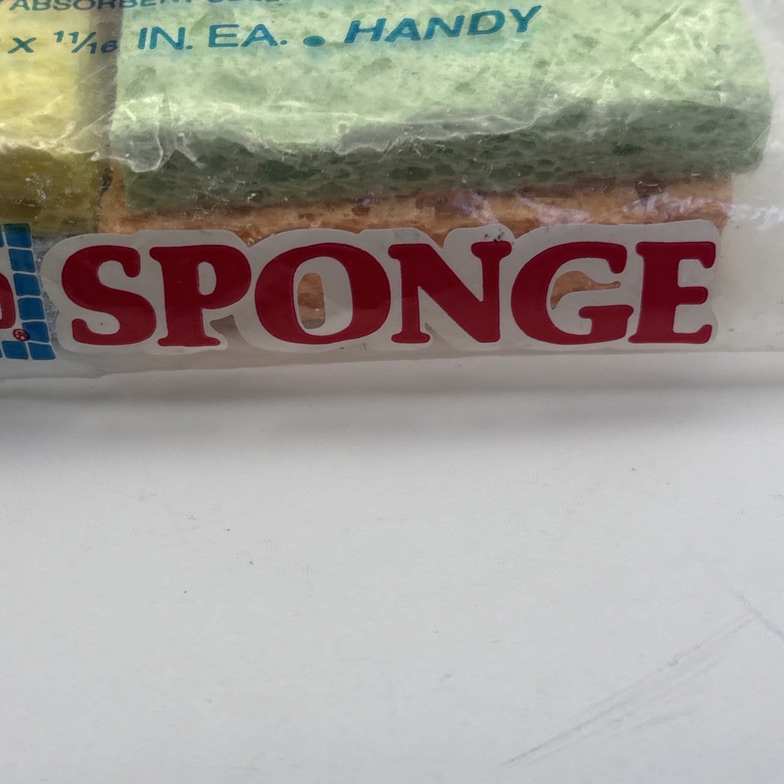 Vtg ‘90 O-CEL-O Handy Sponges 3M USA (4) 4.7×3.0x0.6 Cellulose NOS Betty Crocker