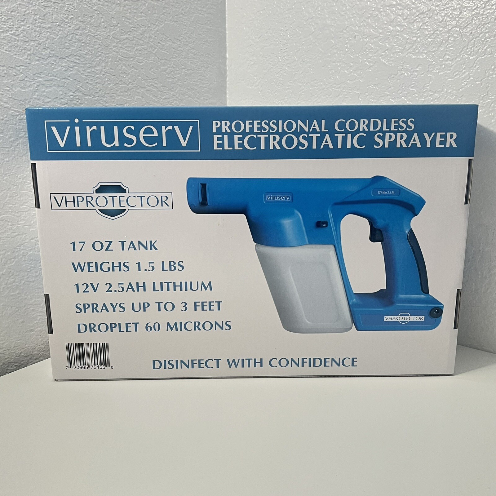 Viruserv Professional Cordless Electrostatic Disinfectant Sprayer