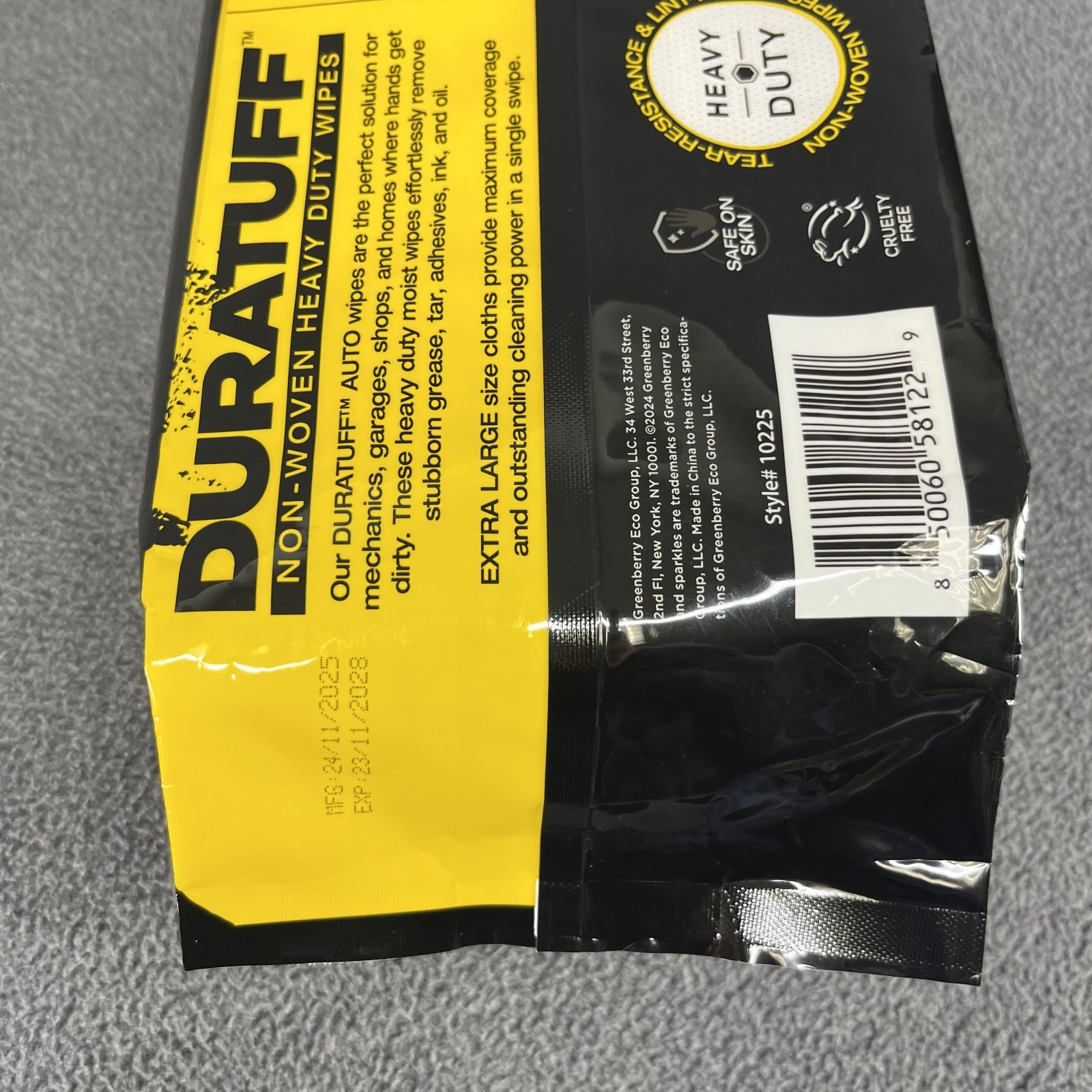 DURATUFF Heavy Duty Auto Wipes XL 100 Count Non-Woven Cleaning Wipes