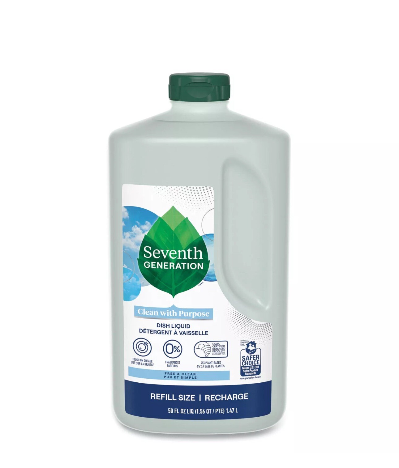 Dish Washing Liquid Free and Clear 50 OZ(case of 6) By Seventh Generation