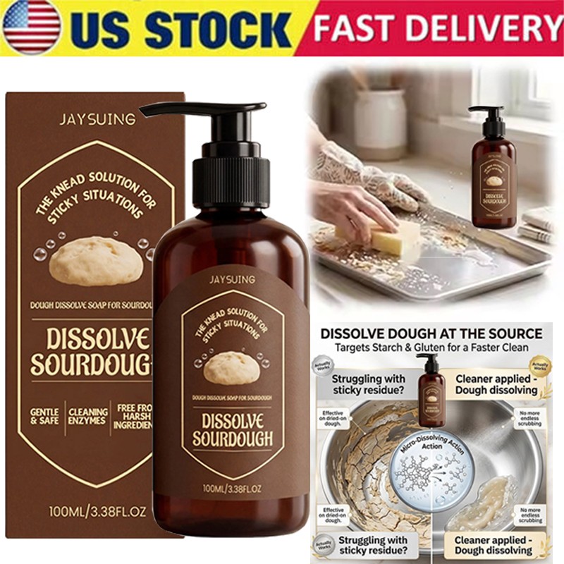 Dough Cleaner Soap for Sourdough,Enzyme Powered Dissolve Cleaning for Kitchen