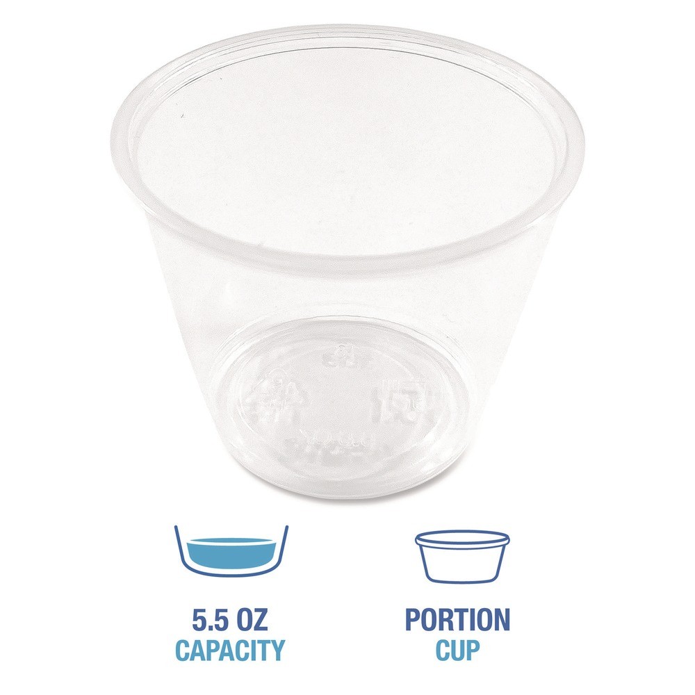 Boardwalk PRTN55TS Plastic Souffle/Portion Cups – Translucent (2500/Carton) New