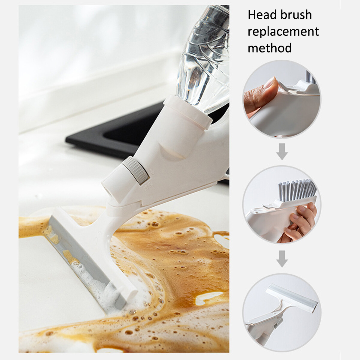 5Pcs Handheld Cleaning Brush Sponge Groove Gap Window Cleaner Tool Water Sprayer