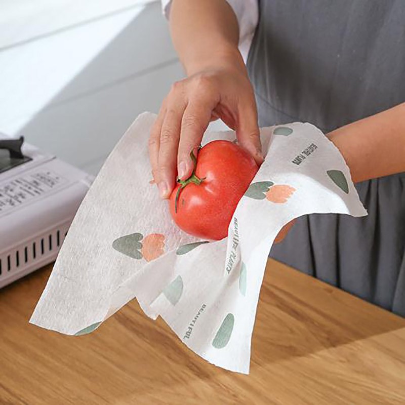 50Pcs/Roll From Reusable Lazy Rags Bamboo Towels Wet And Dry For KitchN8