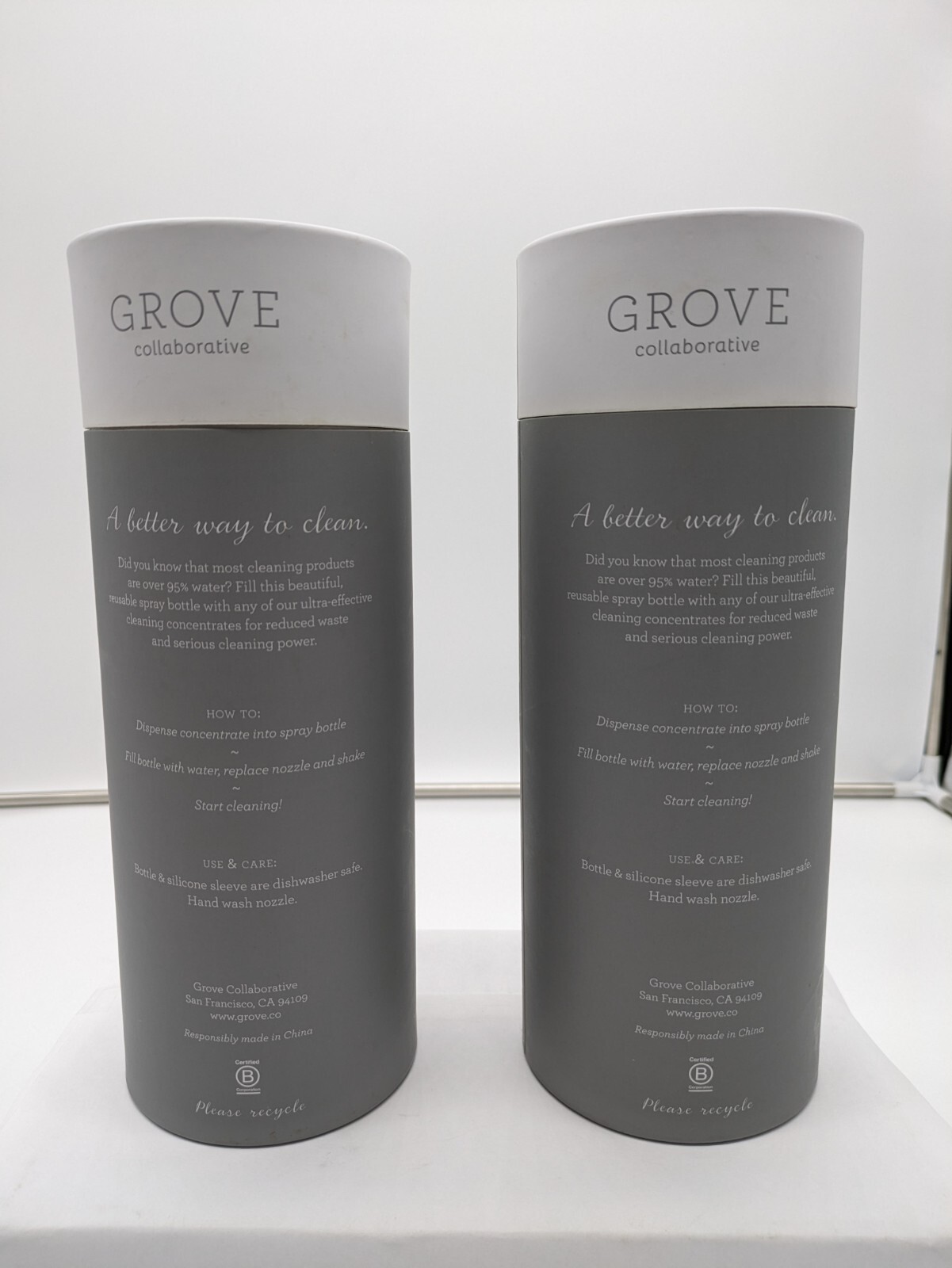 NIB Grove Collaborative 16 oz Glass Spray Bottle Silicone Sleeve Green