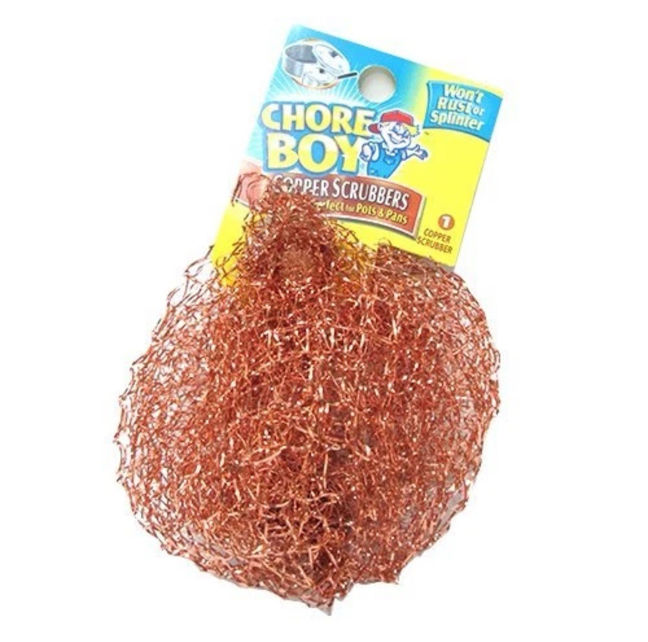 5 Chore Boy Copper Scrubbers Scouring Pad, 100% Pure Copper NEW