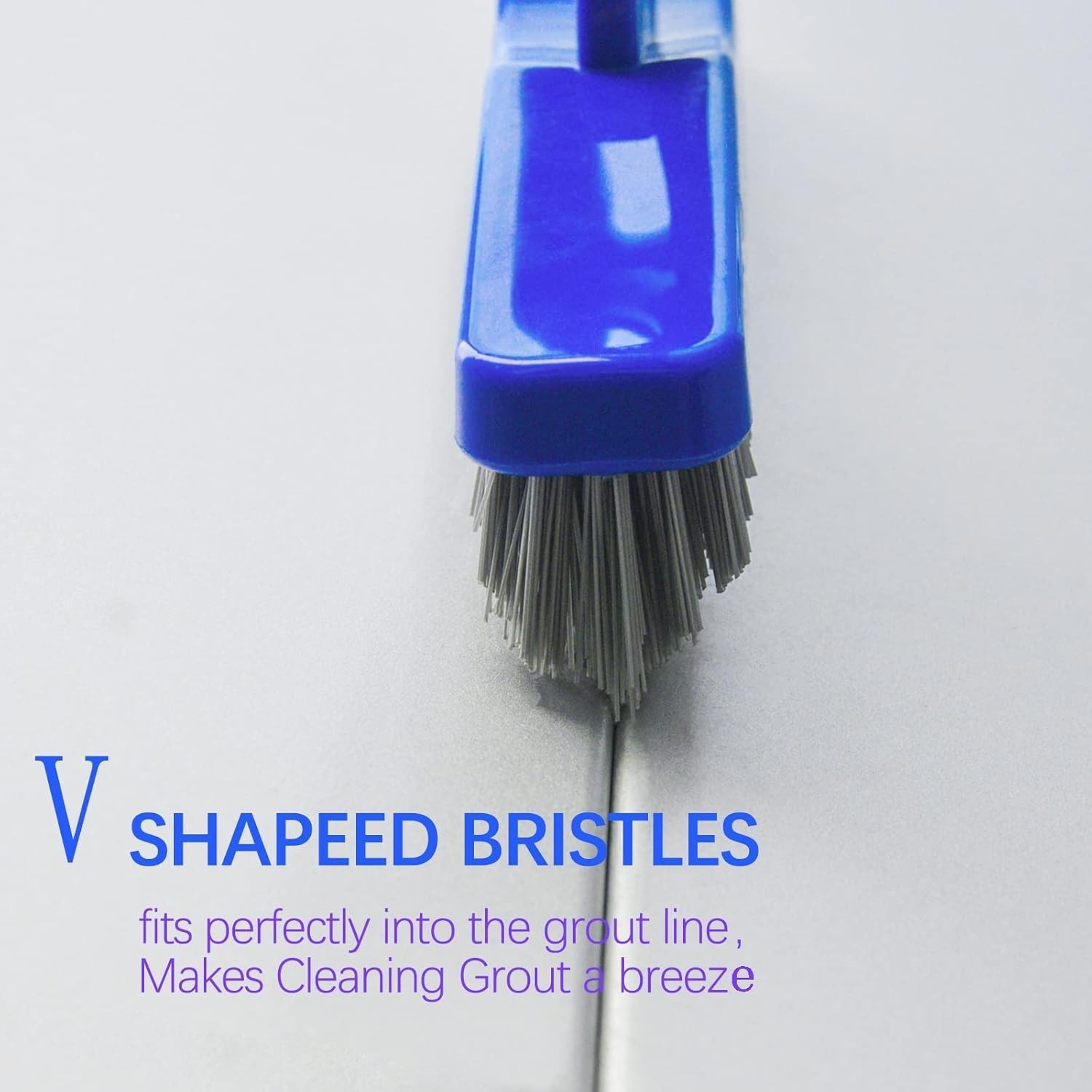 Grout Brush with Long Adjustable Handle, Swivel Scrub Brush, V-Shape Grout Li…
